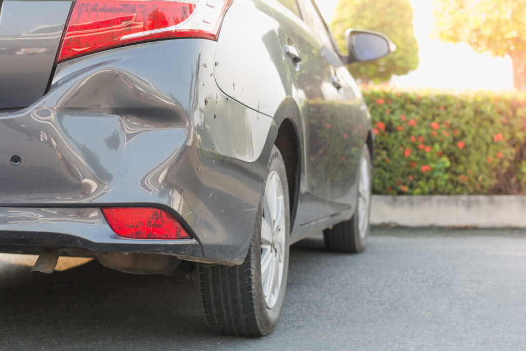 Dented Rear Bumper